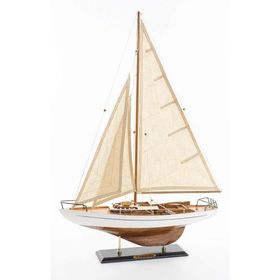SAILINGSTORY 木製ヨットモデル装飾 ボートモデル 船 ヨット装飾 ヨットモデル コンコルディア アンティーク仕上げ アイボリー