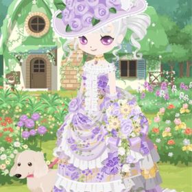 和風バッスルドレス＆ローズハット 紫 2点セット | ニコッとタウン(ニコタ)のアカウントデータ、RMTの販売・買取一覧