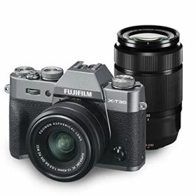 【中古】「非常に良い」富士フイルム(FUJIFILM) ミラーレス一眼カメラ X-T30ダブルズームレンズキット チャコールシルバー X-T30WZLK-CS