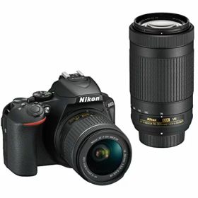 【中古】「非常に良い」Nikon デジタル一眼レフカメラ D5600 ダブルズームキット ブラック D5600WZBK クリーニング クロス付き