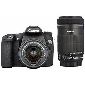 Canon デジタル一眼レフカメラ EOS 70D ダブルズームキット EF-S18-55 IS STM/EF-S55-250 IS STM付属 EOS70D-WKIT rdzdsi3(デジタル一眼)