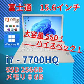 バッテリー◎ 15.6 富士通 ノートPC LIFEBOOK AH50/D1 Core i7-7700HQ windows11 home 8GB SSD256GB カメラあり オフィス (781)