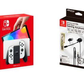 【セット商品】Nintendo Switch（有機ELモデル） Joy-Con(L)/(R) ホワイト＋Nintendo Switchデュアルダクトゲーミングイヤホン ブラック