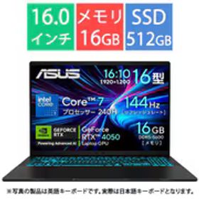 エイスース ASUS ゲーミングノートPC/ASUS Gaming V16 V3607VU/16型/Core 7 240H/GeForce RTX 4050/メモリ 16GB/SSD 512GB/Windows 11 Home/ブラック V3607VU-C7165R4050W