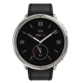 Amazfit（アマズフィット） Active2 Round ブラック レザー SP170073-C225