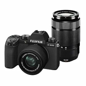 【中古】(良い)富士フイルム(FUJIFILM) ミラーレスデジタルカメラ X-S10 Wズームレンズキット F X-S10LK-1545/50230 ブラック