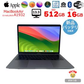 【新品バッテリ】Apple MacBook Air 13.3inch MVFJ2J/A A1932 Retina 2019 選べるOS [core i5 8210Y 16GB SSD512GB 無線 BT カメラ Space gray] ：訳あり品