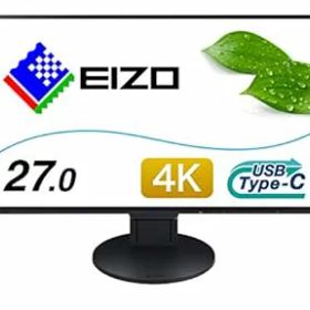 【中古】EIZO FlexScan 27.0インチ ディスプレイモニター 4K UHD/IPSパネル/ノングレア/ブラック/USB Type-C搭載/&無輝点 EV2785-BK