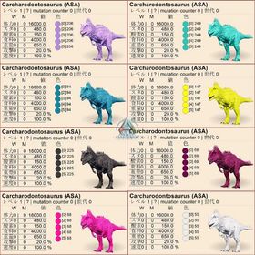 🦈【75色！1レベル単色カルカロドントサウルス】販売中！🎨 | ARK Survival Evolvedのアカウントデータ、RMTの販売・買取一覧