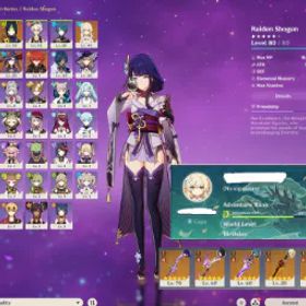 🔥 【アジア】冒険ランク 52 💎6 伝説 💎5 武器🔥雷電将軍 将軍🔥閑雲