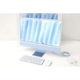 美品｜Apple iMac 24インチ Retina 4.5Kディスプレイモデル M4チップ 8コアGPU 256GB SSD 16GBメモリ MWUF3J/A [ブルー] HA03-M4623-2I