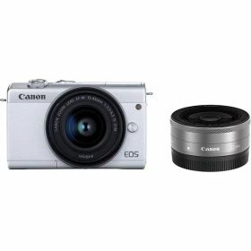 【中古】【1年保証】【美品】Canon EOS M200 ダブルレンズキット ホワイト