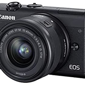 【中古】 Canon キャノン ミラーレス一眼カメラ EOS M200 標準ズームキット ブラック EOSM200BK-1545ISSTMLK