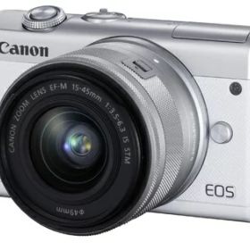 【中古】 Canon ミラーレス一眼カメラ EOS M200 標準ズームキット ホワイト EOSM200WH-1545ISSTMLK