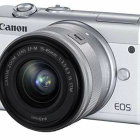 【中古】「非常に良い」Canon ミラーレス一眼カメラ EOS M200 標準ズームキット ホワイト EOSM200WH-1545ISSTMLK
