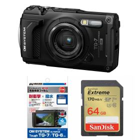 [新品]【お買い得セット】OM SYSTEM オーエムシステム コンパクトデジタルカメラ Tough TG-7 ブラック
