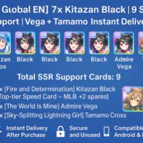 🌍 [海外 EN] 9 SSR |5xキタザンブラック |ベガ+スペシャルウィーク|即時配達 ⚡