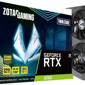 ZOTAC ゲーミンググラフィックカード GeForce RTX 3060 Twin Edge 12GB GDDR6 192ビット 15Gbps PCIE 4.0 ゲーミンググラフィックスカード IceStorm 2.0 冷却 アクティブファンコントロール フリーズファンストップ ZT-A30600E-10M