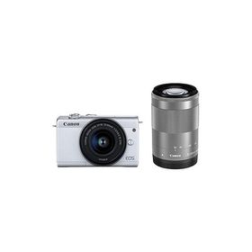 Canon ミラーレス一眼カメラ EOS M200 ダブルズームキット ホワイト EOSM200WH-W(中古品)