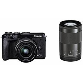 Canon ミラーレス一眼カメラ EOS M6 Mark II ダブルズームキット ブラック EOSM6MK2BK-WZK(ミラーレス一眼)