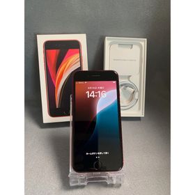 アイフォーン(iPhone)の超美品 国内版 SIMフリー iPhoneSE 第2世代 128GB レッド色(スマートフォン本体)