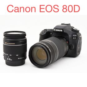 キヤノン(Canon)のWi-Fi搭載/保証付き/Canon EOS 80D標準&望遠ダブルレンズセット(デジタル一眼)