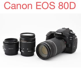 キヤノン(Canon)の保証付き/Canon EOS80D標準&望遠&単焦点トリプルレンズセット(デジタル一眼)
