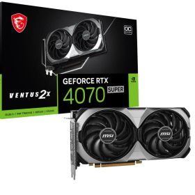 MSI Gaming RTX 4070 Super 12G Ventus 2X OC グラフィックスカード (NVIDIA RTX 4070 スーパー、192ビット、ブーストクロック:2520MHz、12GB GDRR6X 21Gbps、HDMI/DP、Ada Lovelace Architecture)