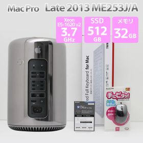 Apple Mac Pro Late 2013 ME253J/A デスクトップパソコン Xeon E5-1620 v2 3.7GHz搭載 メモリ 32GB SSD 512GB AMD FirePro D300（デュアル）搭載 アップル マックプロ Bランク C53T【中古】
