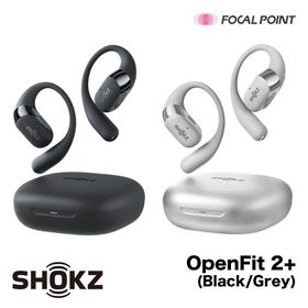 Shokz OpenFit 2+ ワイヤレスイヤホン Bluetooth ブラック グレー