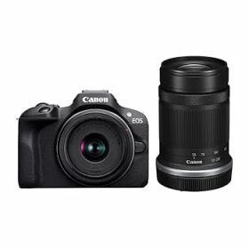 【中古】Canon ミラーレス一眼カメラ EOS R100 ダブルズームキット(RF-S18-45+RF-S55-210) ブラック/APS-C/約356g EOSR100-WZK