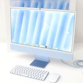 美品｜Apple iMac 24インチ Retina 4.5Kディスプレイモデル M4チップ 8コアGPU 256GB SSD 16GBメモリ MWUF3J/A [ブルー] HA03-M4623-2I