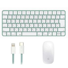 Apple純正品 Magic Keyboard A2449 Magic Mouse2 セット USB-C-Lightning グリーン Bluetooth Touch ID搭載 Multi-Touch対応 中古 Bランク