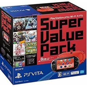 【中古】PlayStation Vita Super Value Pack Wi-Fiモデル レッド/ブラック（メーカー生産終了）(家庭用ゲーム機本体)