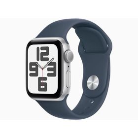 Apple MRE13J/A Apple Watch SE 第2世代 GPSモデル 40mmシルバーアルミニウムケースとストームブルースポーツバンド S/M 新品 送料無料