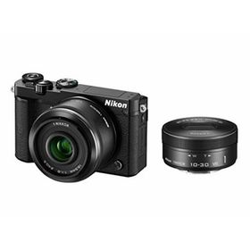 【中古】Nikon ミラーレス一眼 Nikon1 J5 ダブルレンズキット ブラック J5WLKBK(ミラーレス一眼)