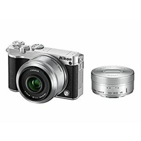 【中古】Nikon ミラーレス一眼 Nikon1 J5 ダブルレンズキット シルバー J5WLKSL(ミラーレス一眼)