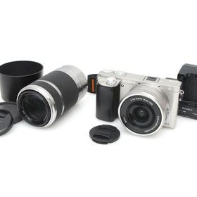 【全額返金保証】並品｜ソニー α6000 ILCE-6000Y ダブルズームレンズキット [シルバー]（センサー清掃済み） CA01-P445-3V1C