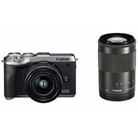 【中古】Canon ミラーレス一眼カメラ EOS M6 Mark II ダブルズームキット シルバー EOSM6MK2SL-WZK(ミラーレス一眼)