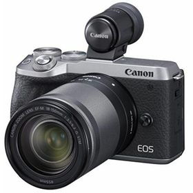 【中古】Canon ミラーレス一眼カメラ EOS M6 Mark II EF-M18-150 IS STM レンズ EVFキット シルバー EOSM6MK2SL-18150ISEVFK(ミラーレス一眼)