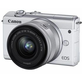 【中古】Canon ミラーレス一眼カメラ EOS M200 標準ズームキット ホワイト EOSM200WH-1545ISSTMLK(ミラーレス一眼)