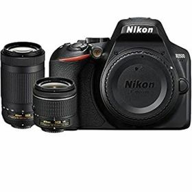 【中古】Nikon D3500 24.2MP デジタル一眼レフカメラ AF-P 18-55mm VRレンズ & 70-300mm デュアルズームレンズ (1588B) ? (更新)(デジタル一眼)