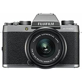 【中古】FUJIFILM ミラーレス一眼 X-T100レンズキット ダークシルバー X-T100LK-DS(ミラーレス一眼)
