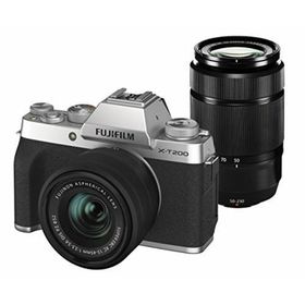 【中古】富士フイルム(FUJIFILM) ミラーレス一眼カメラ X-T200ダブルズームレンズキット シルバー X-T200WZLK-S(ミラーレス一眼)