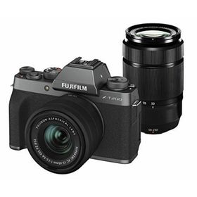【中古】富士フイルム(FUJIFILM) ミラーレス一眼カメラ X-T200ダブルズームレンズキット ダークシルバー X-T200WZLK-DS(ミラーレス一眼)