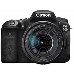【中古】Canon キヤノン デジタル一眼レフカメラ EOS 90D(W)・EF-S18-135 IS USM レンズキット EOS90D18135ISUSMLK-A ブラック(デジタル一眼)