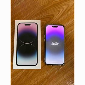 アップル(Apple)の【超美品】SiMフリー端末iPhone14 Pro 128GB ディープパープル(スマートフォン本体)