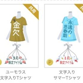 文字入りＴシャツ ４種 バラ可 | ニコッとタウン(ニコタ)のアカウントデータ、RMTの販売・買取一覧