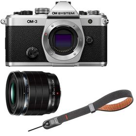 OM SYSTEM オーエムシステム OM-3 ボディ シルバー＋ED 20mm F1.4 PRO単焦点レンズ＋P-CB-296(ディープグレー)セット