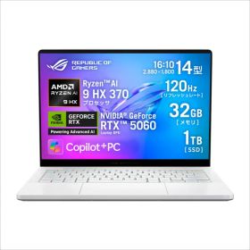 ASUS ゲーミングノートパソコン ROG Zephyrus G14 GA403WM GA403WM-AI9R5060W 14インチ 2,880×1,800 120Hz 有機EL グレア Ryzen AI 9 HX 370 GeForce RTX 5060 Laptop メモリ:32GB SSD:1TB Windows 11 Home 64bit ノートPC 0199291072855-ds